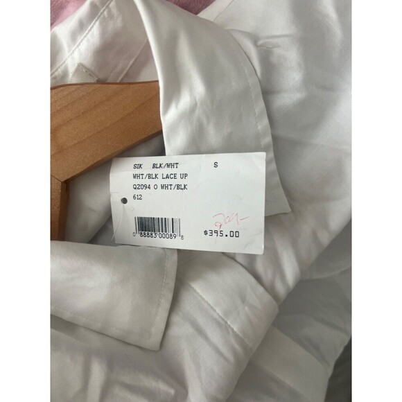 JONATHAN SIMKHAI White Lace Up Bell Sleeve Tier Polin Shirt S Business Office - Picture 9 of 11